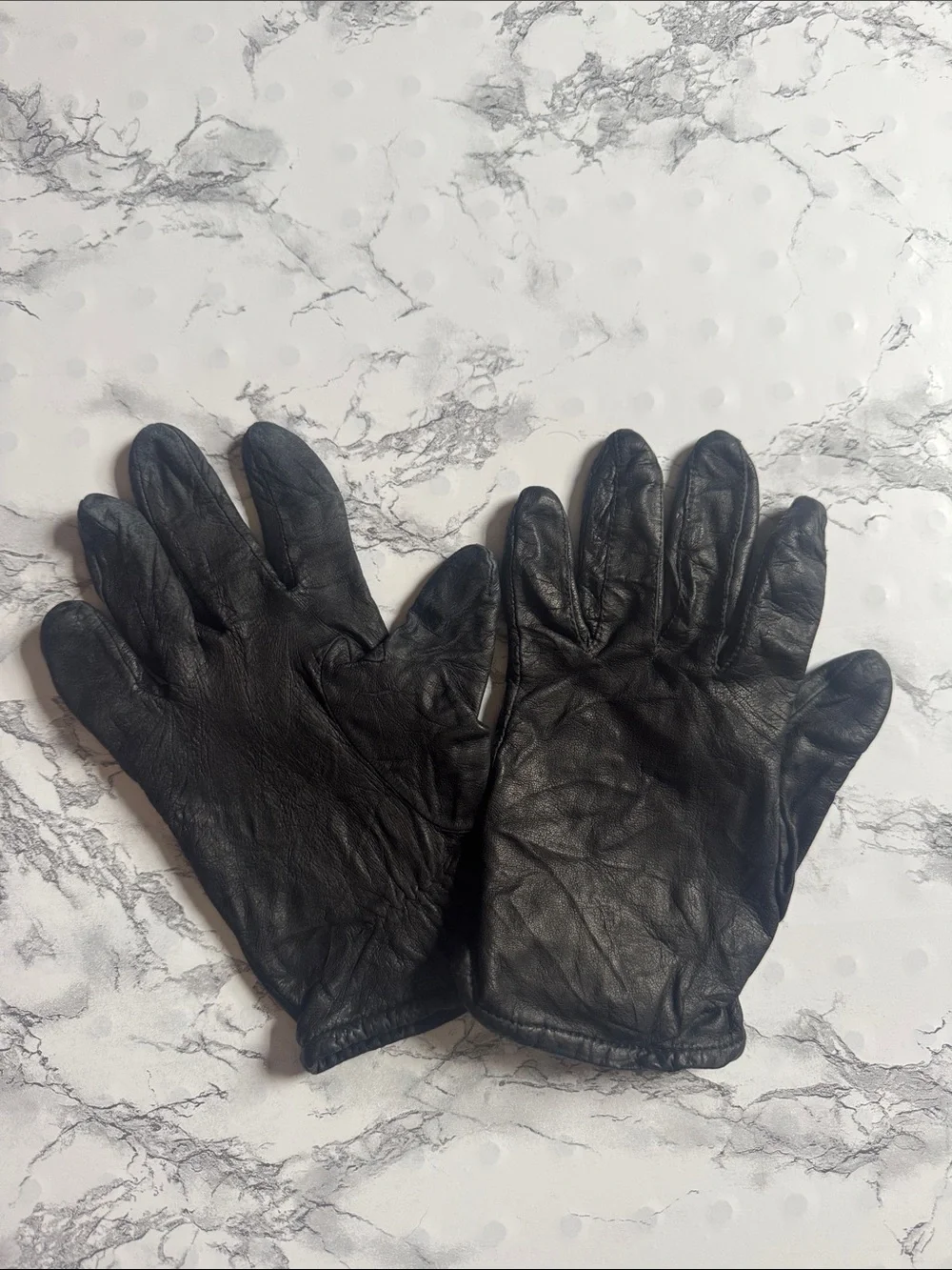 Fownes Leather Gloves Black Size 8 1/2